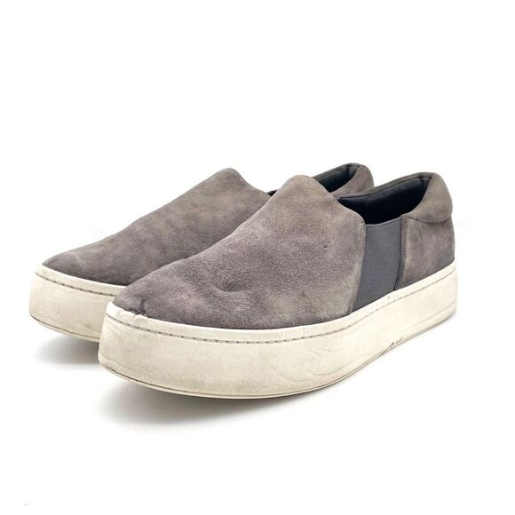 Vince Warren Suede Platform Slip-On Sneakers Warm Gray Size 9.5 - Picture 6 of 16
